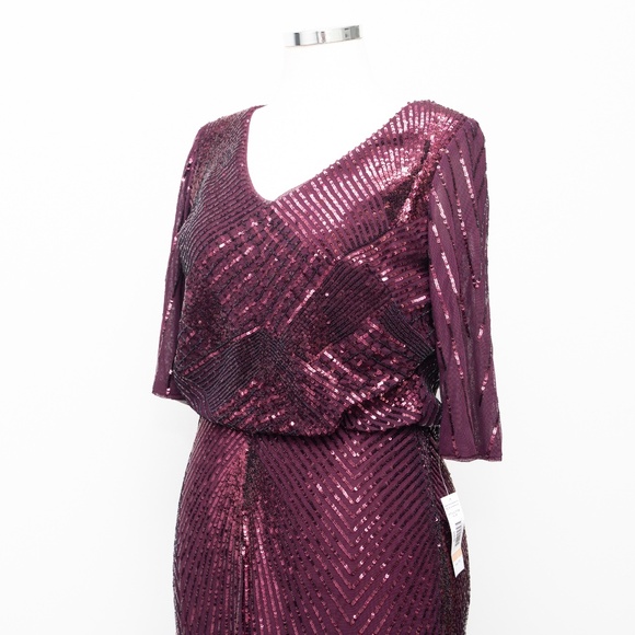 R&M Richards -  Sequin Art Deco Evening Gown - Picture 10 of 13